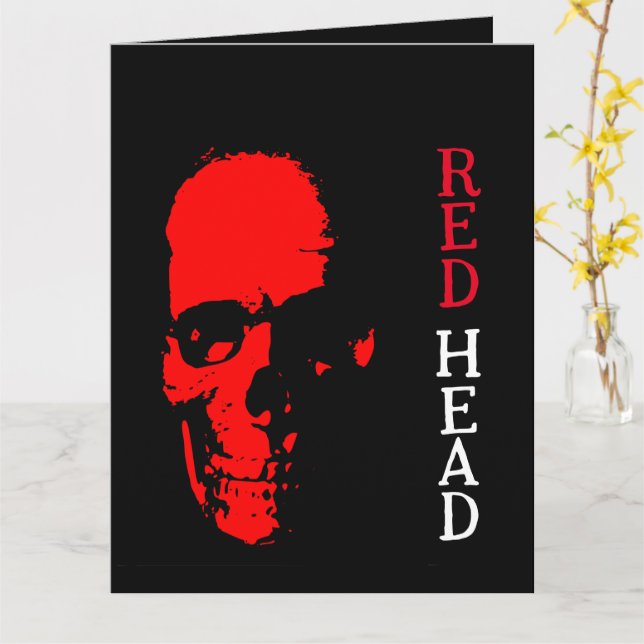 Carte de vœux Red Head (Fleur jaune)