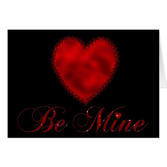 Carte de voeux Red Heart Be Mine (Devant horizontal)