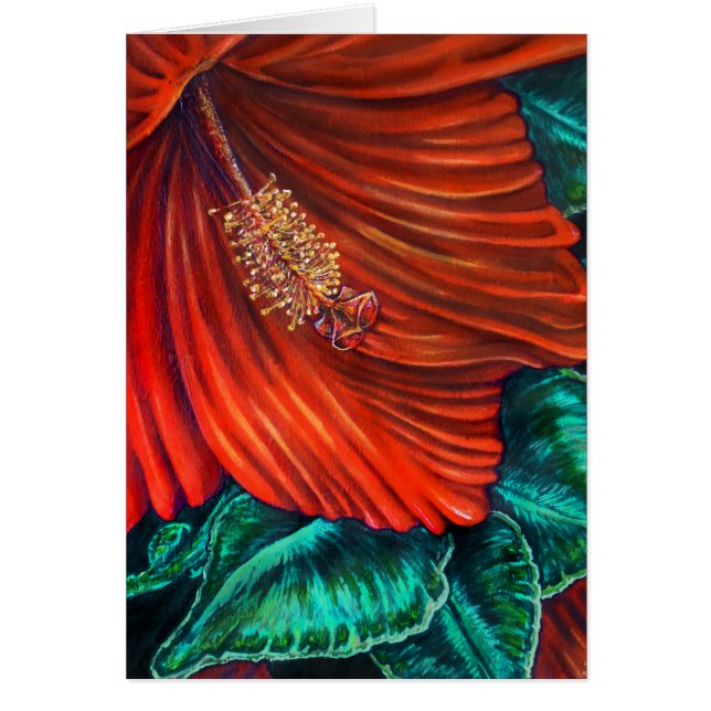 Carte de voeux Red Hibiscus (Devant)