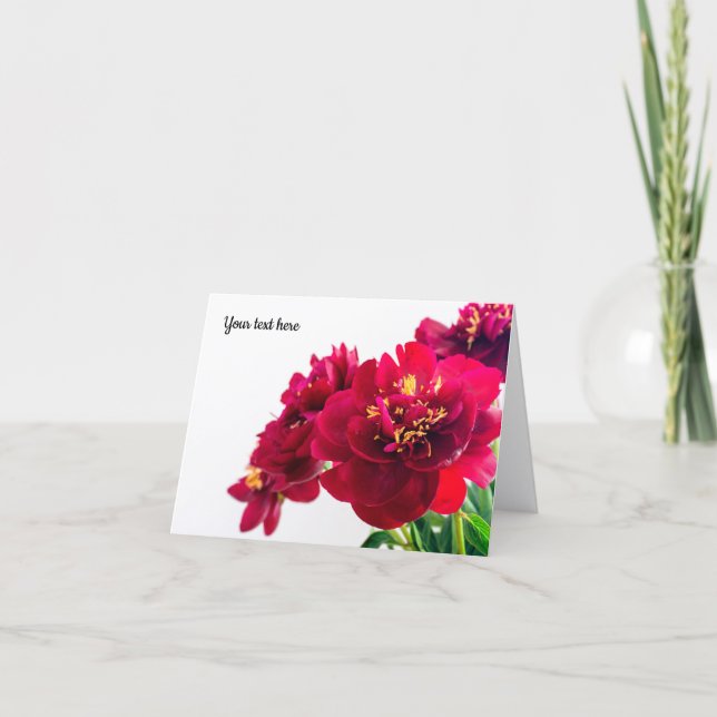Carte de voeux Red Peony pliée (Devant)