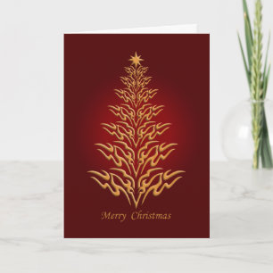 Carte de voeux Red Stylish Christmas Tree