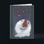 Carte de voeux reflet Snowman<br><div class="desc">Un tableau de l'auteure Michelle Tocher, auteur de livres mythiques et cours en ligne d'écriture de contes de fées WonderLit.com. Un cadeau parfait pour ceux qui pensent avec affection à leurs amis pendant la saison hivernale.</div>