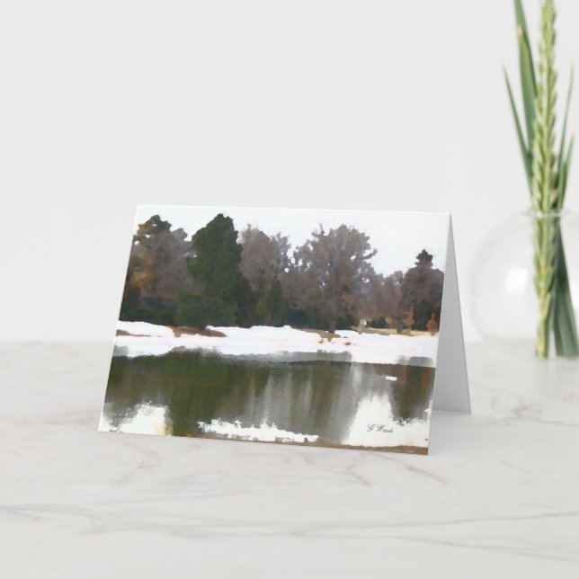 Carte de voeux, réflexions de lac - toute (Devant)