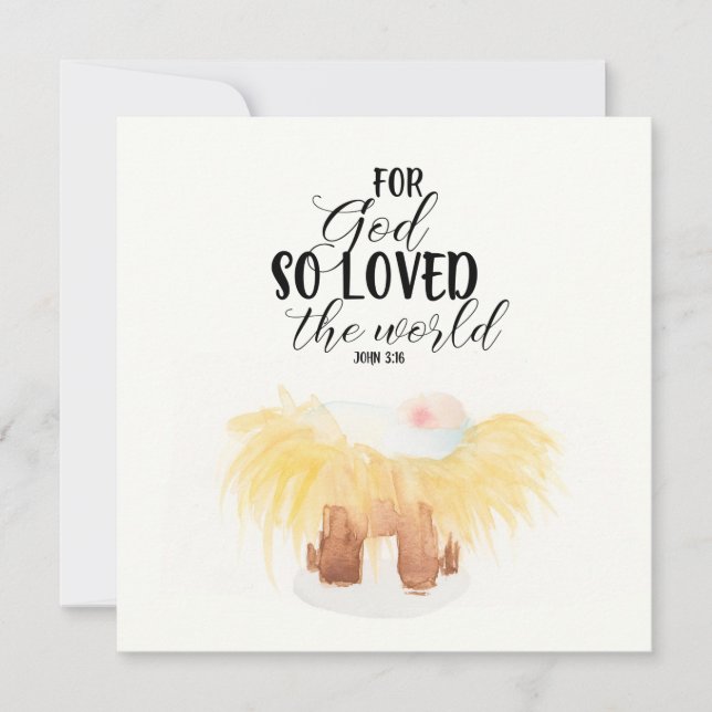 Carte de voeux religieuse de la Nativité aquarelle (Devant)