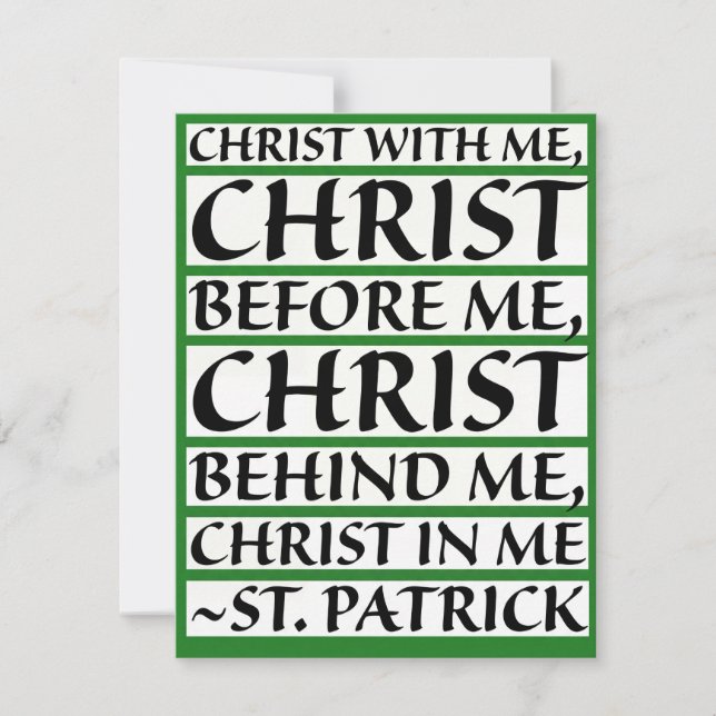 Carte de vœux religieuse de la Saint-Patrick (Devant)