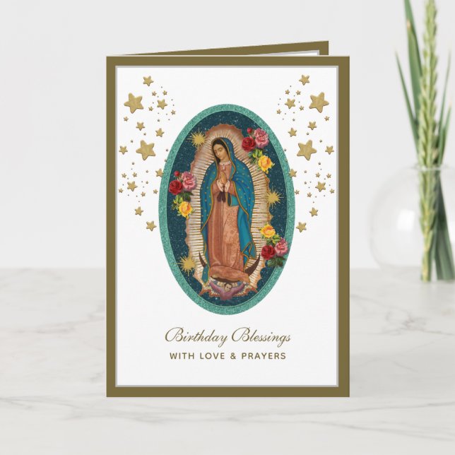 Carte de vœux religieuse élégante de Guadalupe (Devant)