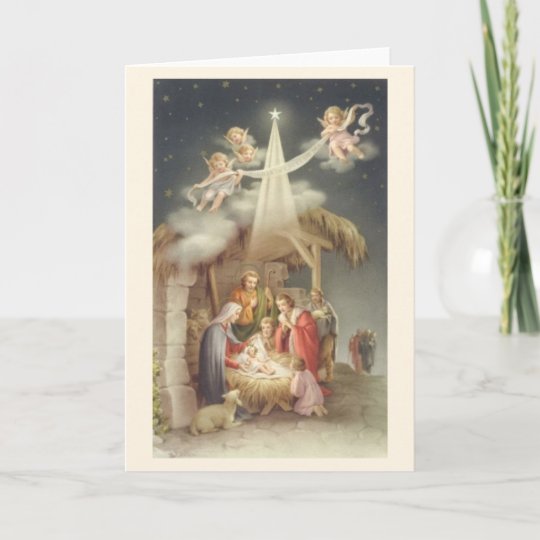 Carte De Voeux Religieuse Vintage De Nativite De Zazzle Fr