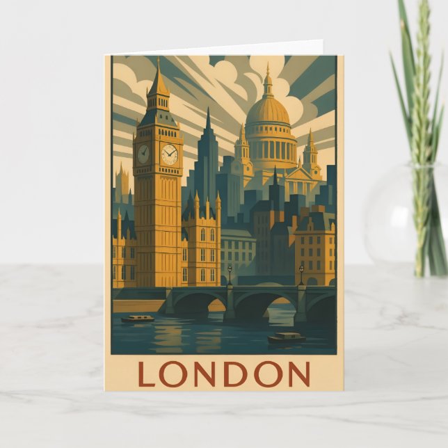 Carte de vœux représentant Londres  (Devant)
