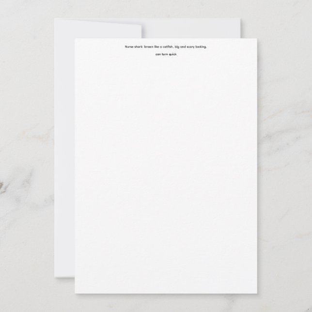 Carte de vœux requin infirmière (Dos)