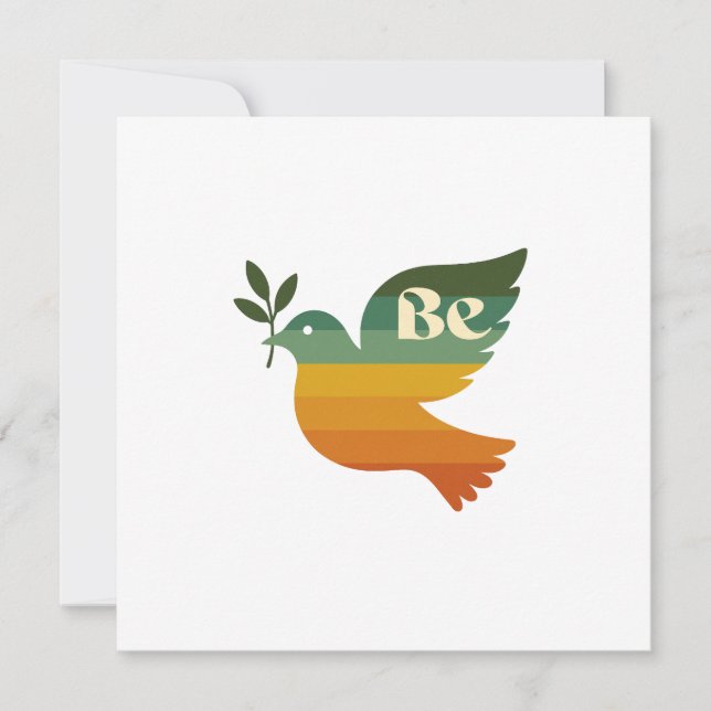 Carte de vœux rétro Boho Be Peace pour les Fêtes (Devant)