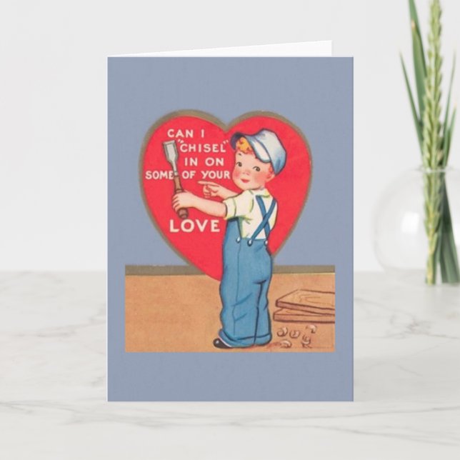 Carte de voeux Retro Carpenter Valentine's Day (Devant)