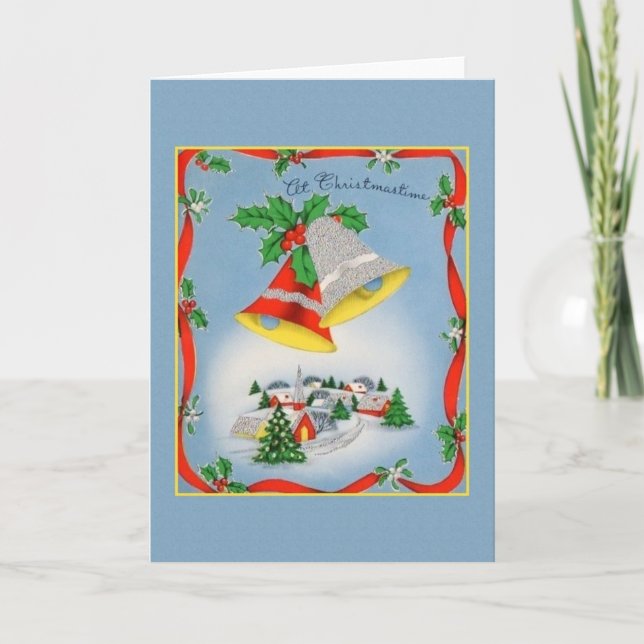 Carte de voeux Retro Christmas Bells (Devant)