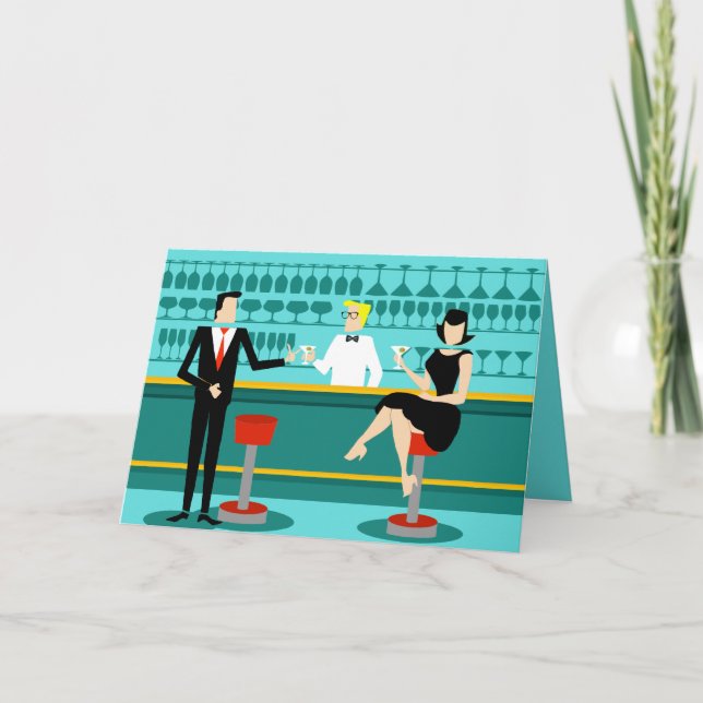 Carte de voeux Retro Cocktail Lounge (Devant)
