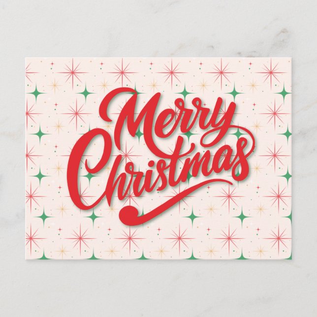 Carte de vœux rétro Joyeux Noël (Devant)