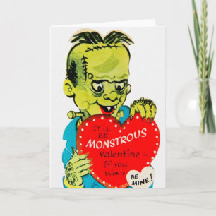 Carte de voeux Retro Monster Valentine's Day