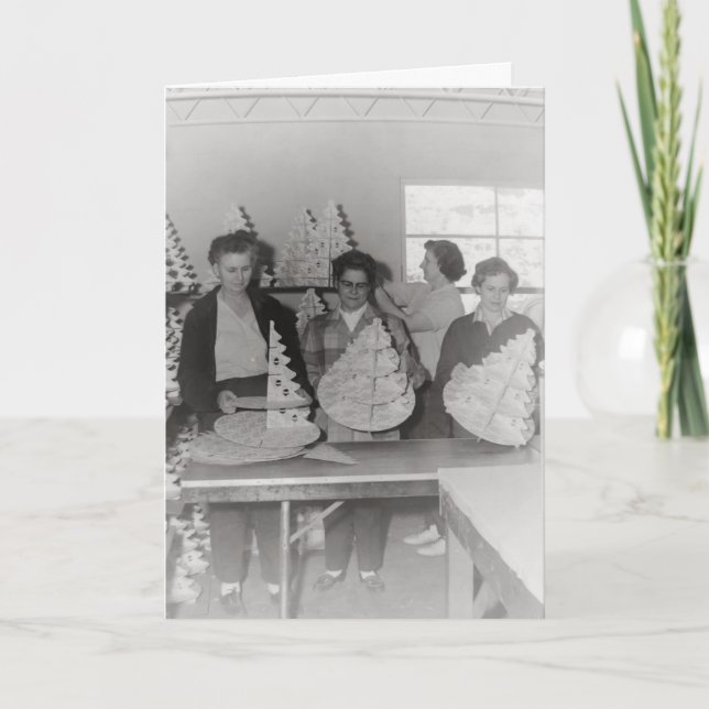 Carte de voeux rétro père Noël Little Helpers (Devant)