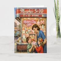 Carte de vœux rétro pour la fête des mères avec ph