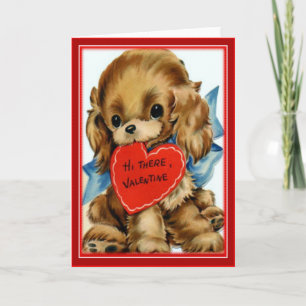 Carte de voeux Retro Valentine Puppy- Valentines