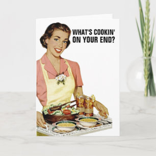 Carte de voeux RETRO VINTAGE WIFE, juste pour dire