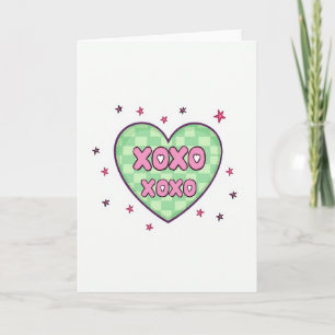 Carte de vœux rétro Xoxo d'amour sincère