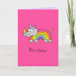 Carte de voeux Rhinbow Rhino Rainbow Rose