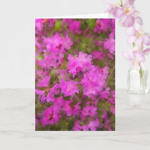 Carte de vœux - Rhododrons violets