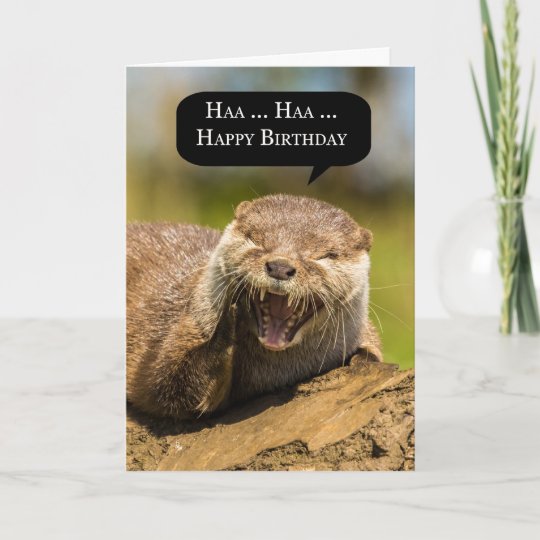 Carte De Voeux Riante D Anniversaire De Loutre Zazzle Fr