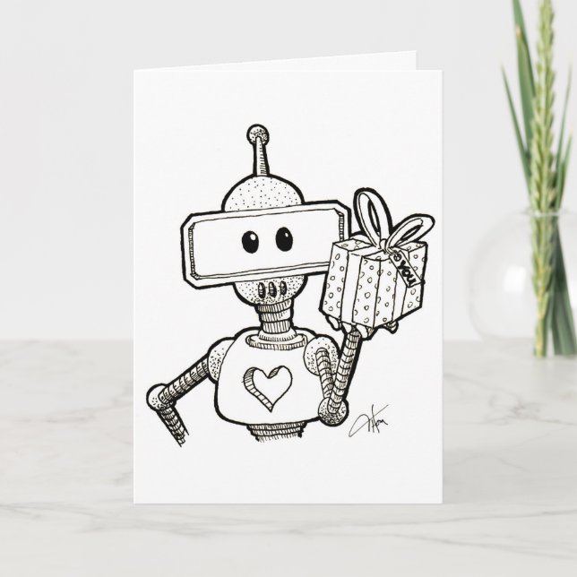 Carte de voeux Robot (Devant)