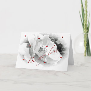 Carte de voeux romantique - Be My Love - Rose - B&