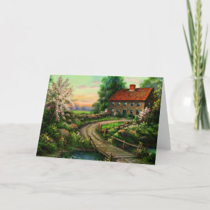Carte de voeux Romantique Country Cottage