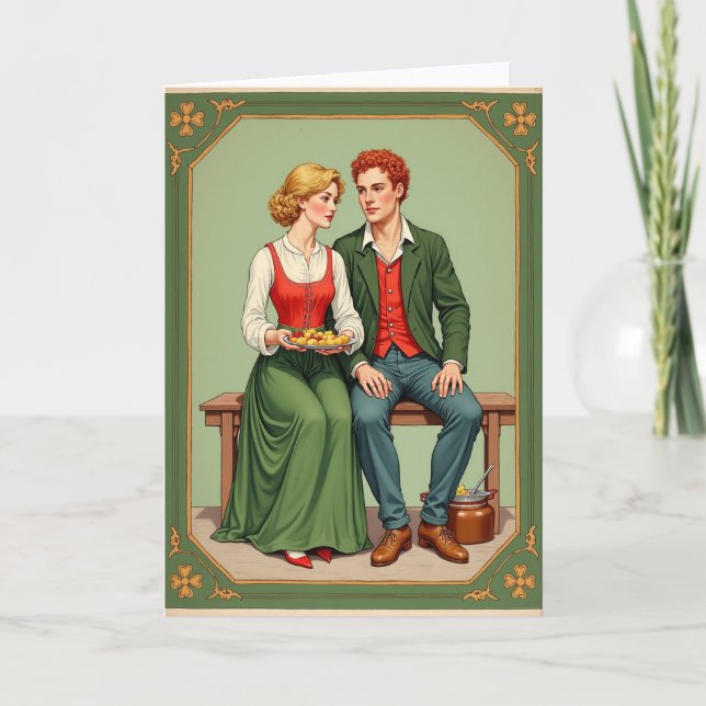 Carte de vœux romantique folklorique (Devant)