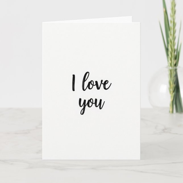Carte de vœux romantique Je t'aime (Devant)
