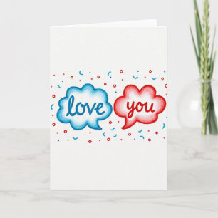 Carte de vœux romantique Je t'aime avec confettis