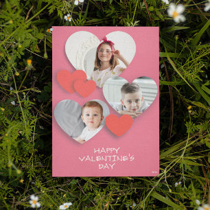Carte de voeux rose Coeur tendance