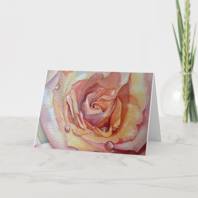 Carte de voeux rose d'abricot, enveloppes blanches (Devant)