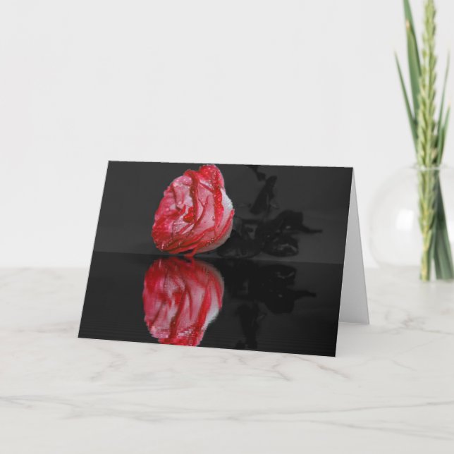 Carte de vœux Rose dans l'eau (Devant)
