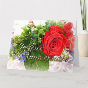 Cartes Rose Rouge D Anniversaire Zazzle Fr
