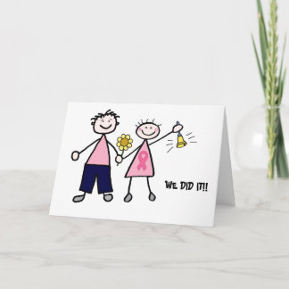 Carte de voeux rose de couples de Bell de chimio