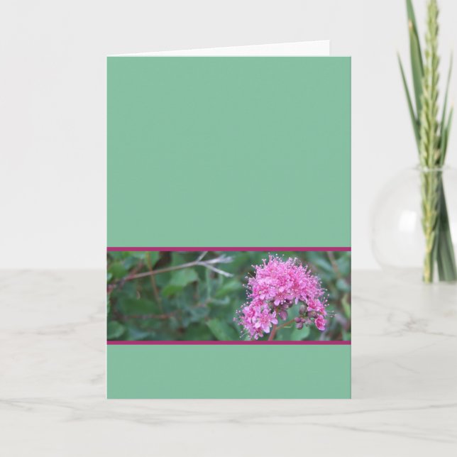 Carte de voeux rose de fleur sauvage (Devant)