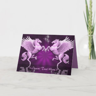 Carte de voeux rose de réflexions de Pegasus