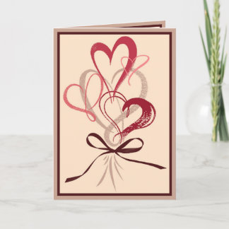 Carte de voeux rose de Saint-Valentin de bouquet