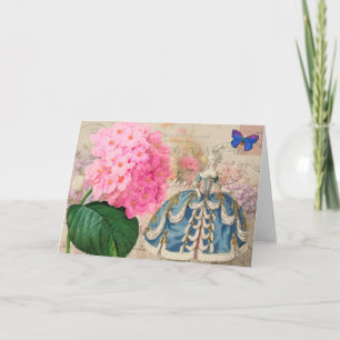 Carte de voeux rose d'hortensia de Redoute