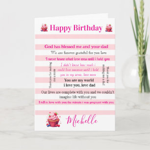Carte de vœux rose et blanc mignonne Joyeux Annive