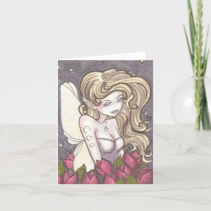 Carte de voeux Rose  Fairy Imaginaire Art Blank