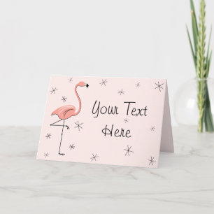 Carte de vœux rose flamant texte avant