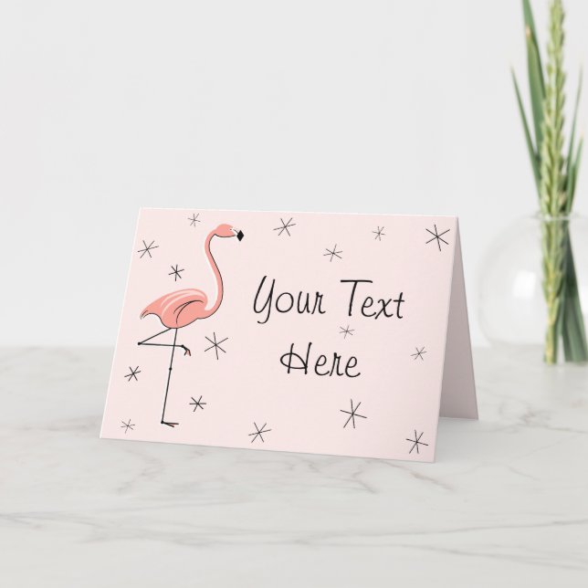 Carte de vœux rose flamant texte avant (Devant)
