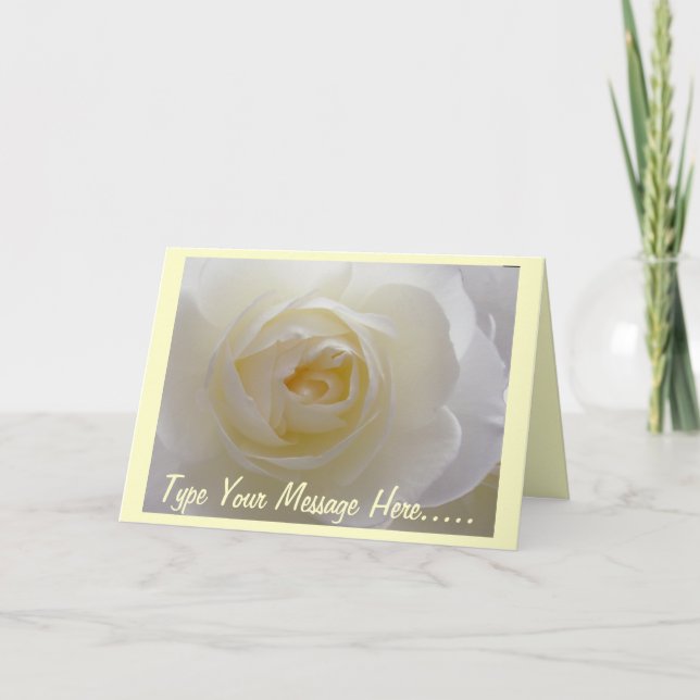 Carte de voeux Rose Fleurs blanches Vierge (Devant)