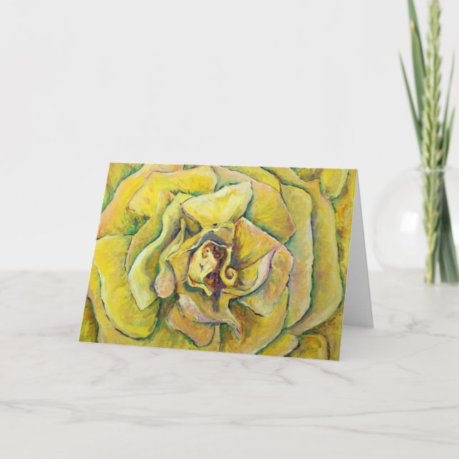 Carte de voeux Rose Jaune (Devant)