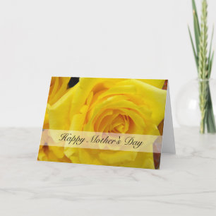 Carte de vœux rose jaune pour la fête des mères.