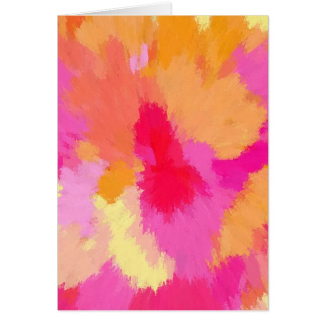 Carte de voeux rose, orange et jaune Aquarelle (Devant)